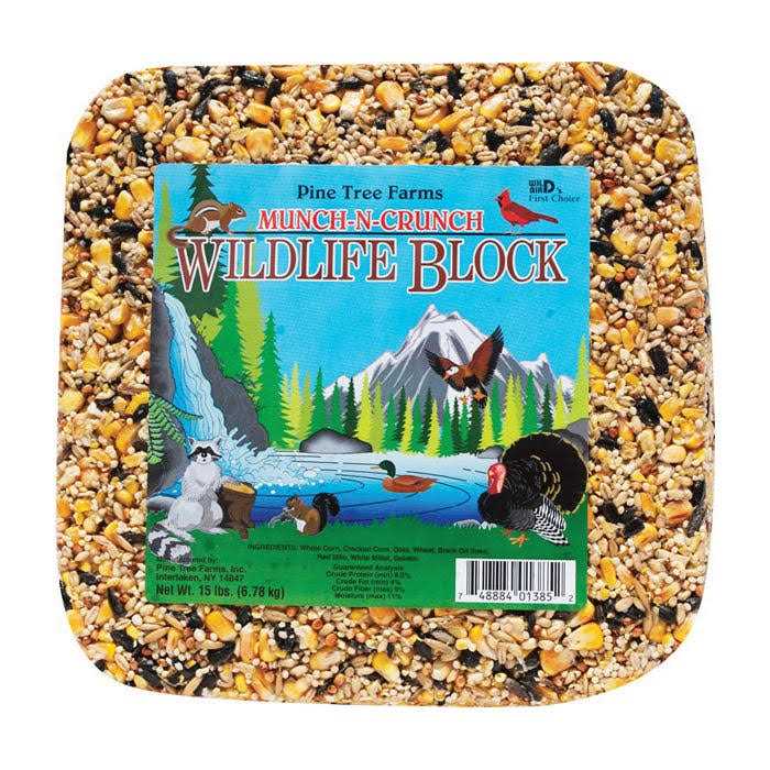 Pine Tree Farms 1385 Munch-N-Crunch Wildlife Block - Healthber
