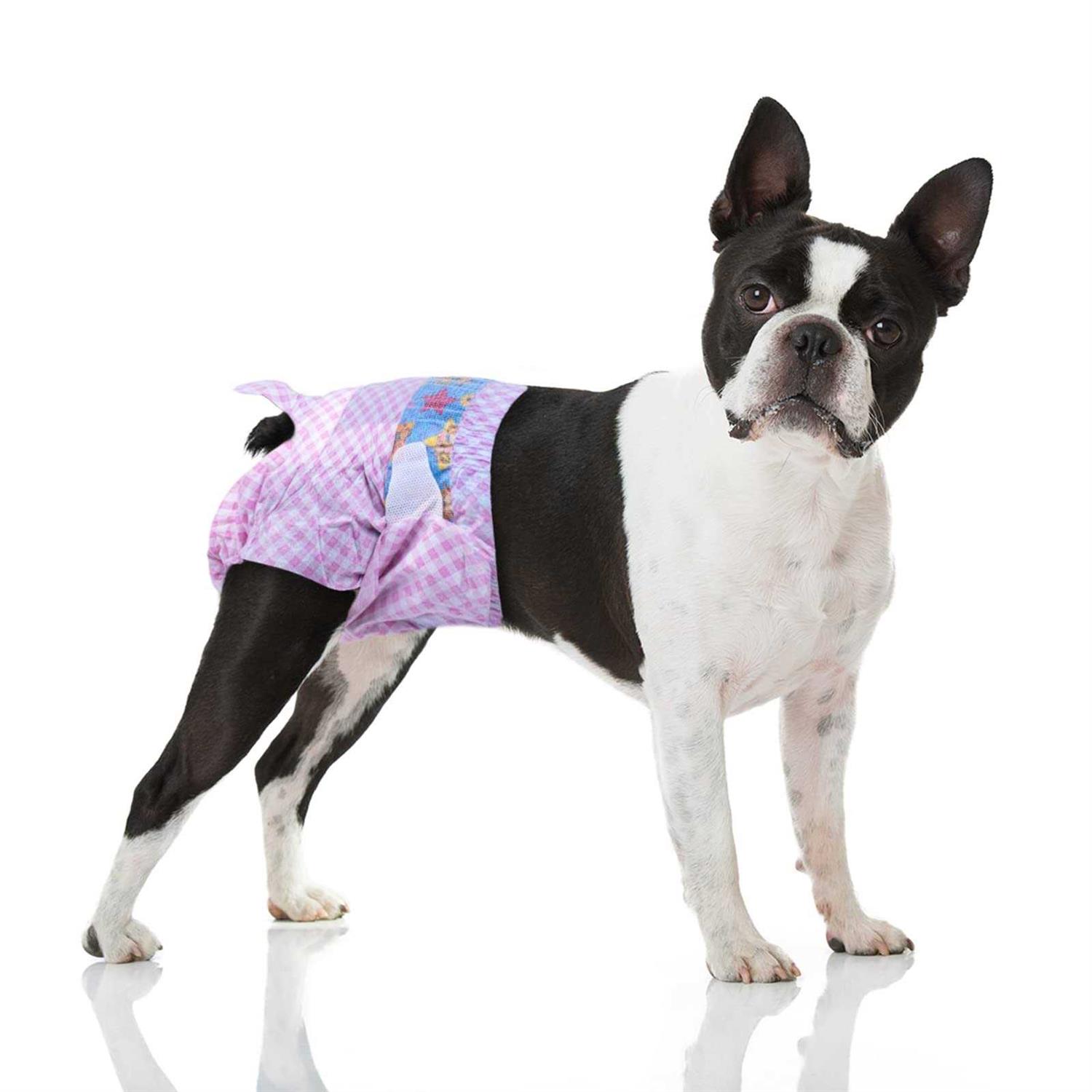 Flying Paws Disposable Female Dog Diapers, Puppy Diapers with Adjustable Elastic Waistline for Female Dog or Cat in Heat - Healthber