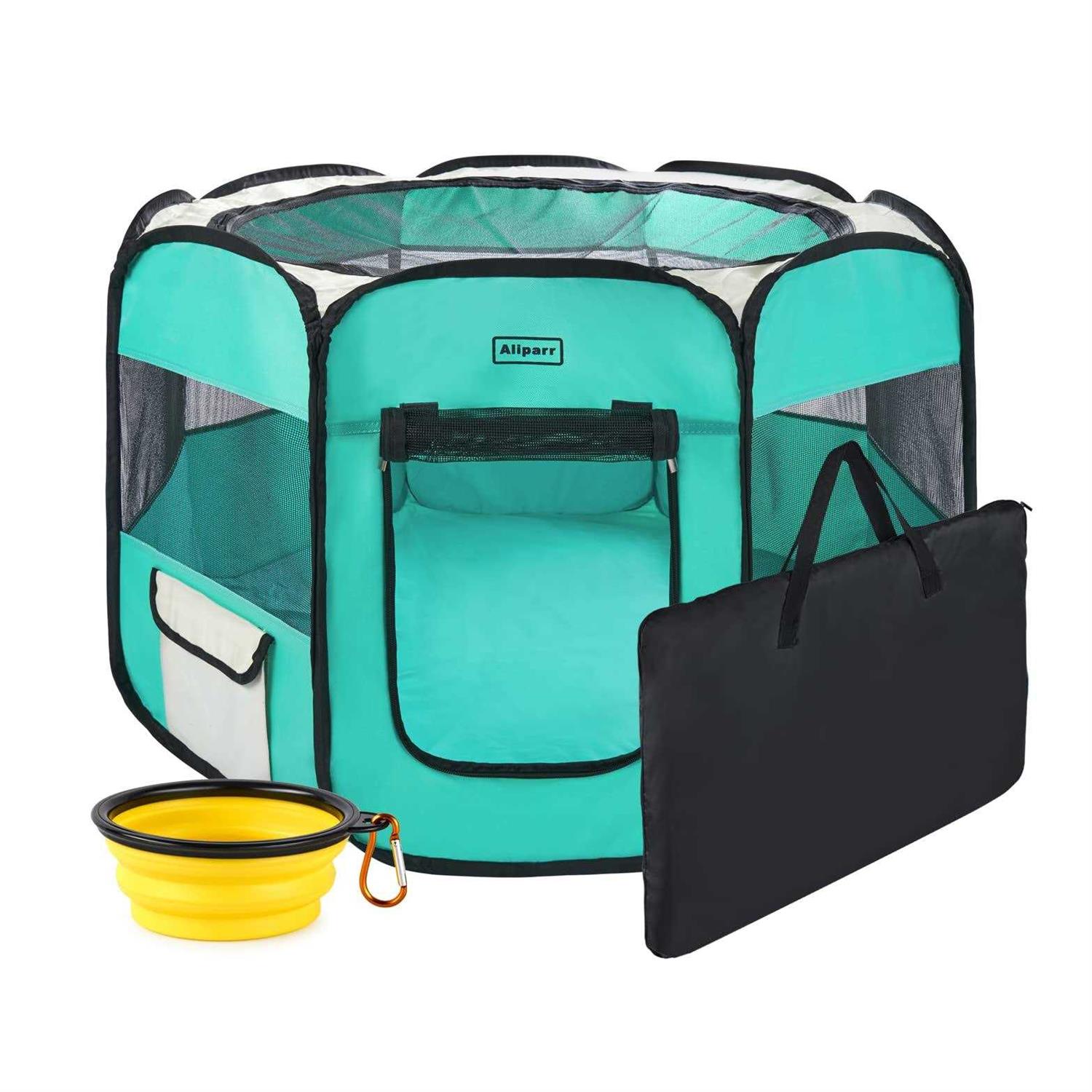 Aliparr Portable Pet Playpen,Dog Playpen Foldable Pet Exercise Pen Tents for Dogscatsrabbitspets,Cat Playpen Indooroutdoor Travel Camping Use - Healthber