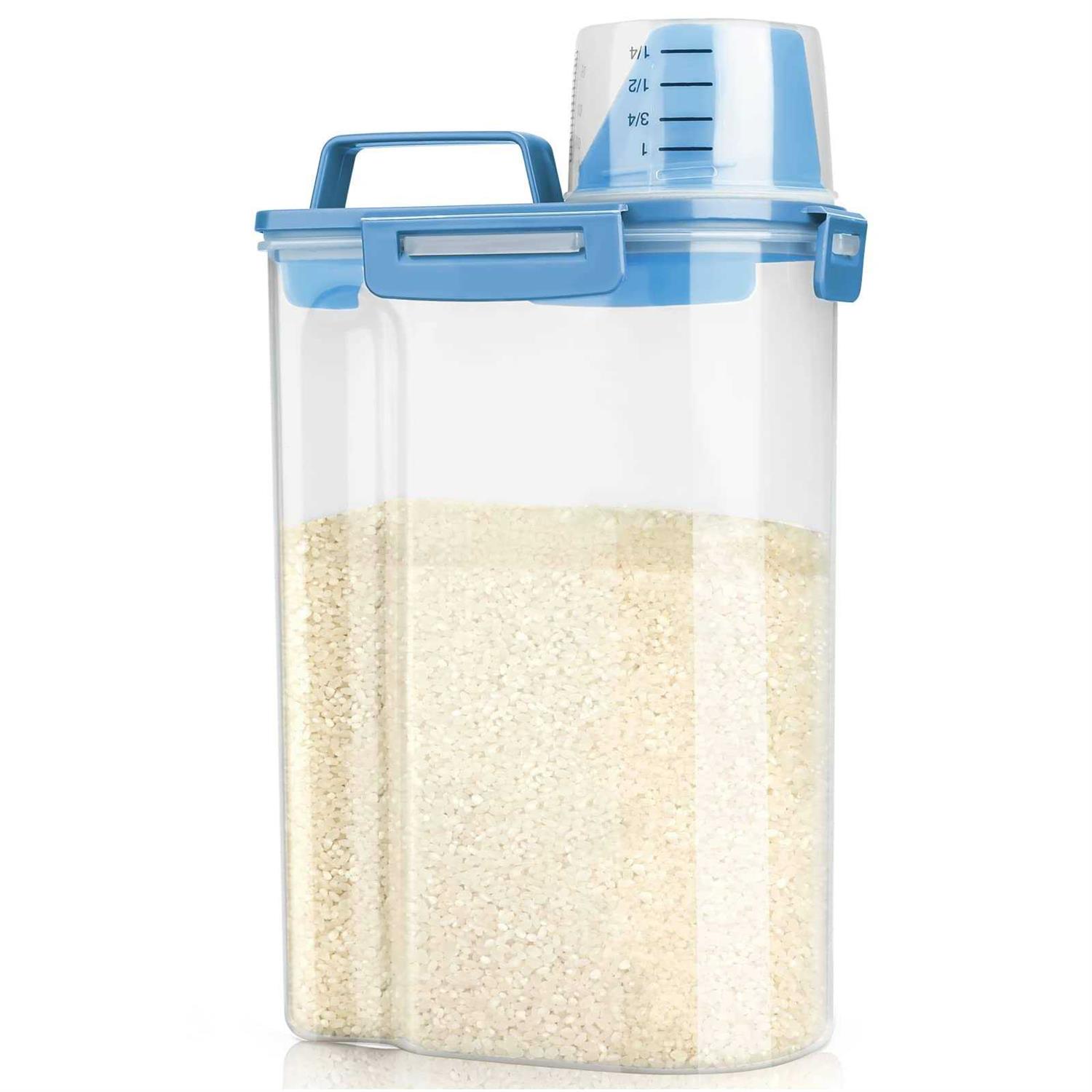 Viretec Rice Airtight Storage Container 3 to 5lbs Cereal Dry Food Flour Bin - Healthber