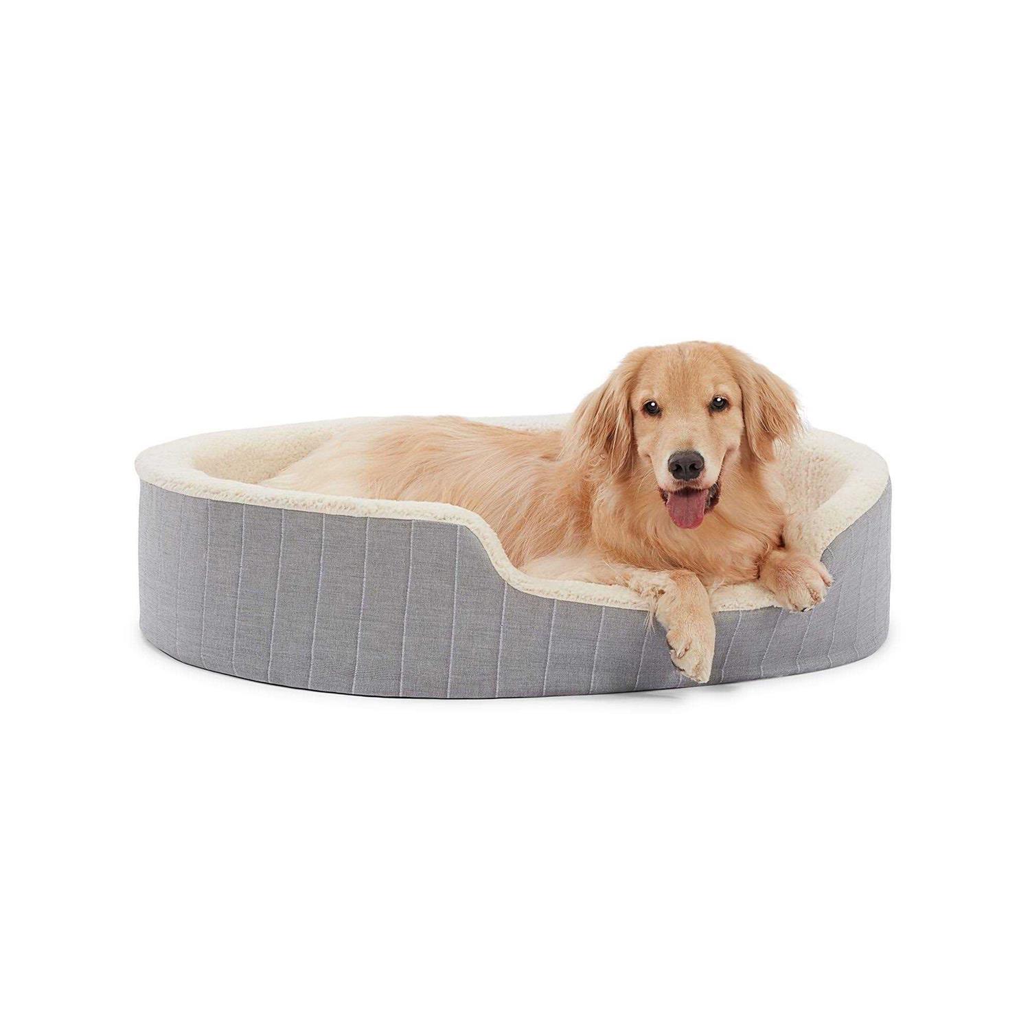 Top Paw Orthopedic Cuddler Striped Dog Bed - Healthber
