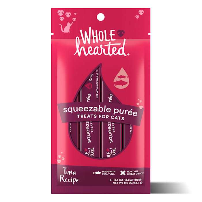 WholeHearted Tuna Recipe Puree Squeezable Cat Treats - Healthber