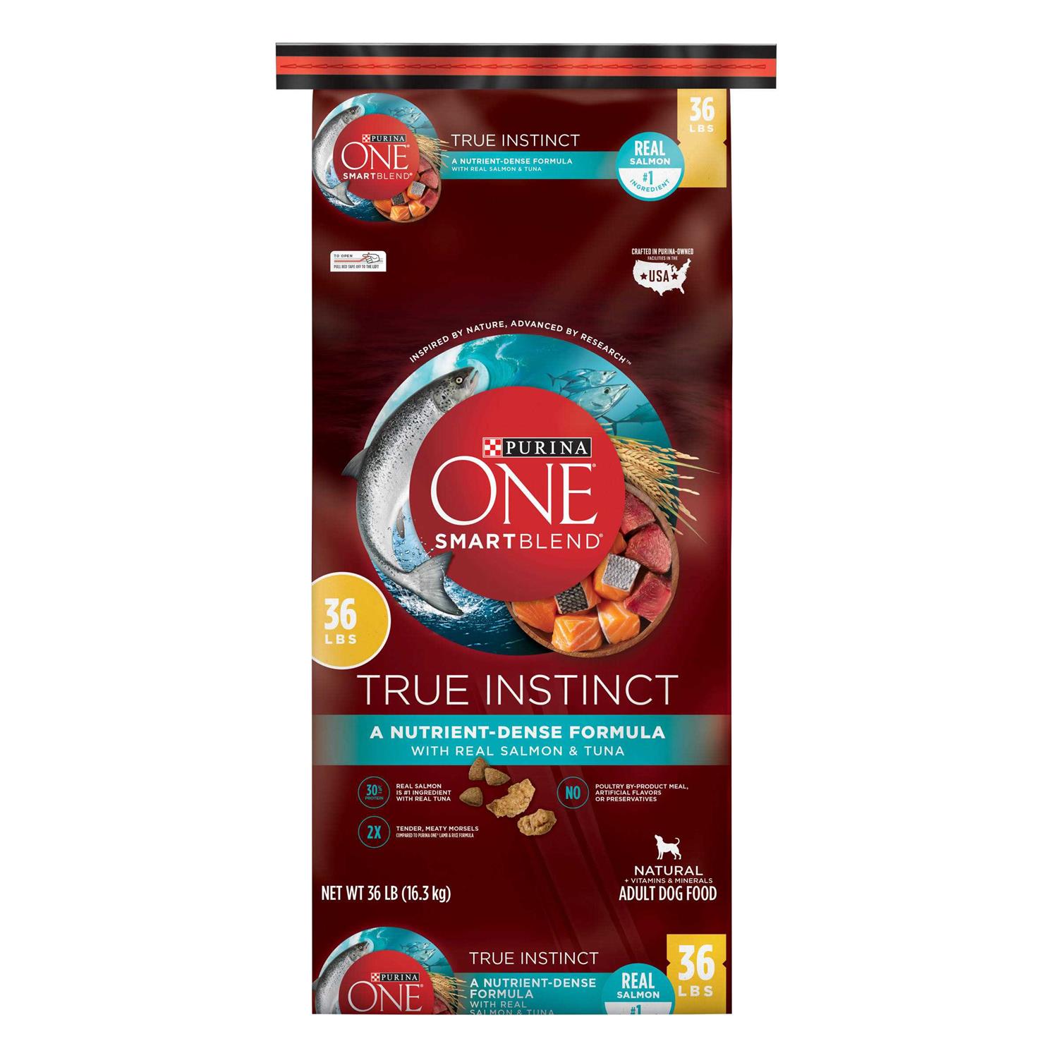 Purina ONE Natural True Instinct High Protein Real Salmon & Tuna Dry Dog Food - Healthber