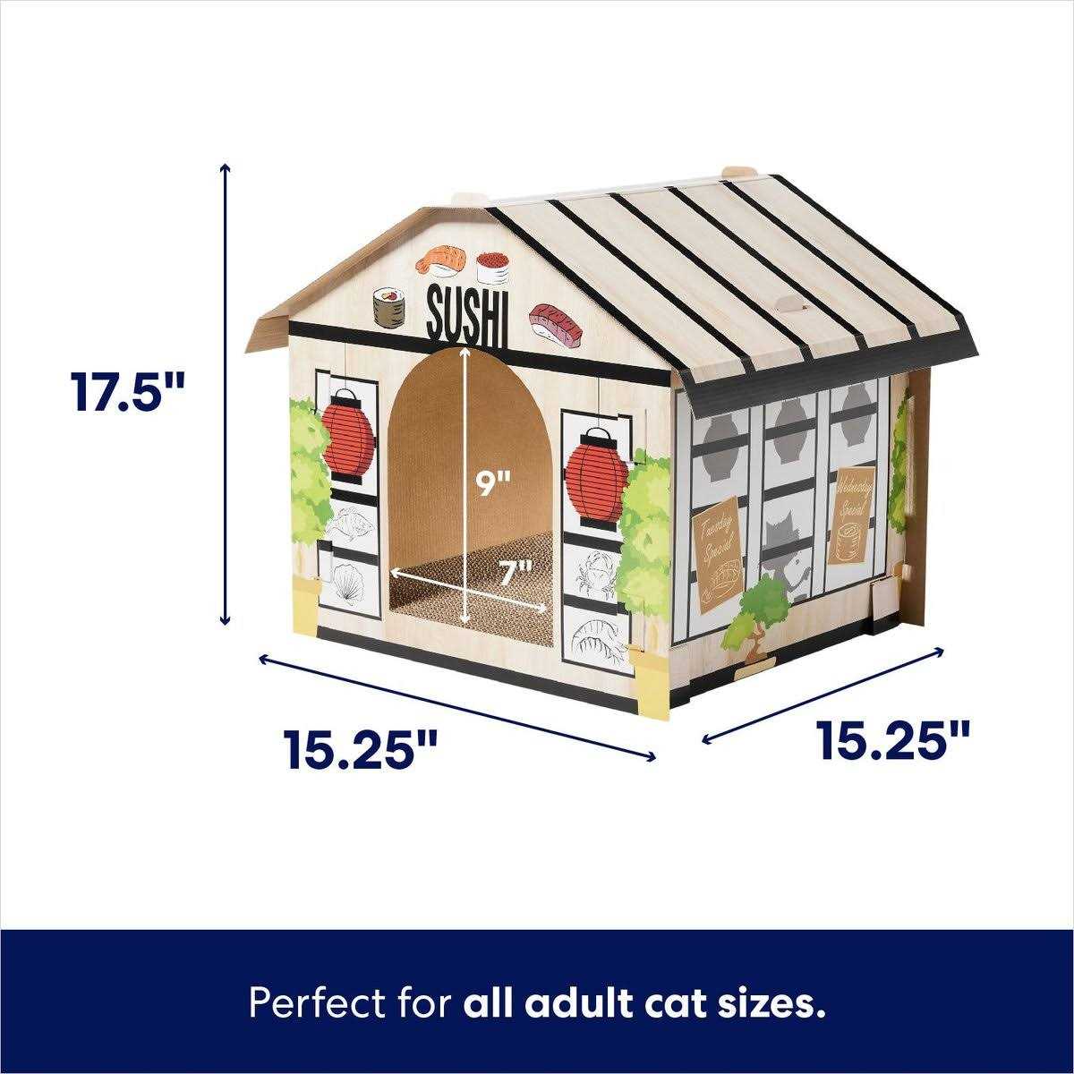 Frisco Sushi Shop Cardboard Cat House - Healthber