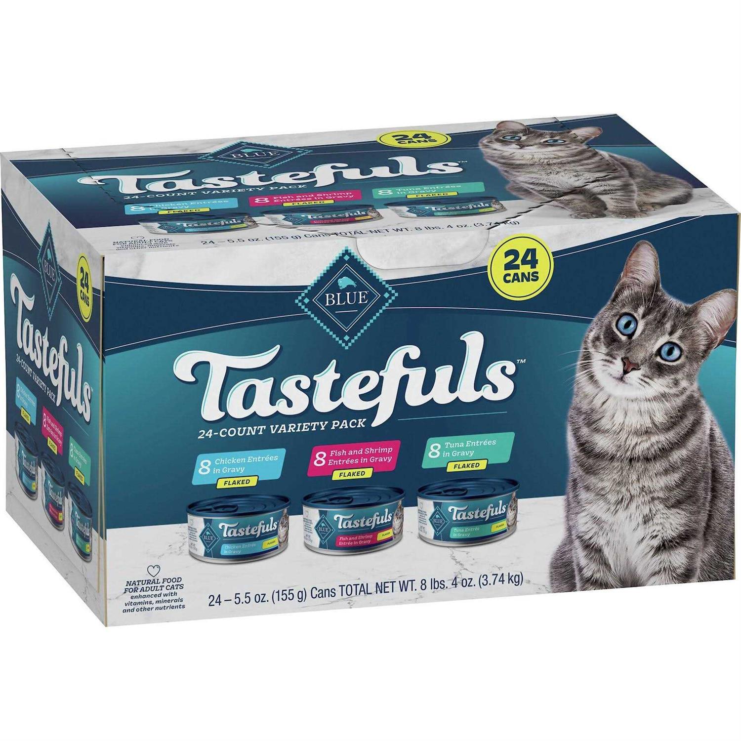 Blue Buffalo Tasteful Tuna Chicken Fish & Shrimp Flaked Variety Pack Wet Cat Food - Healthber