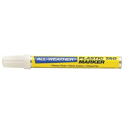 ALL-WEATHER Plastic Tag Marker, White Ink - Healthber