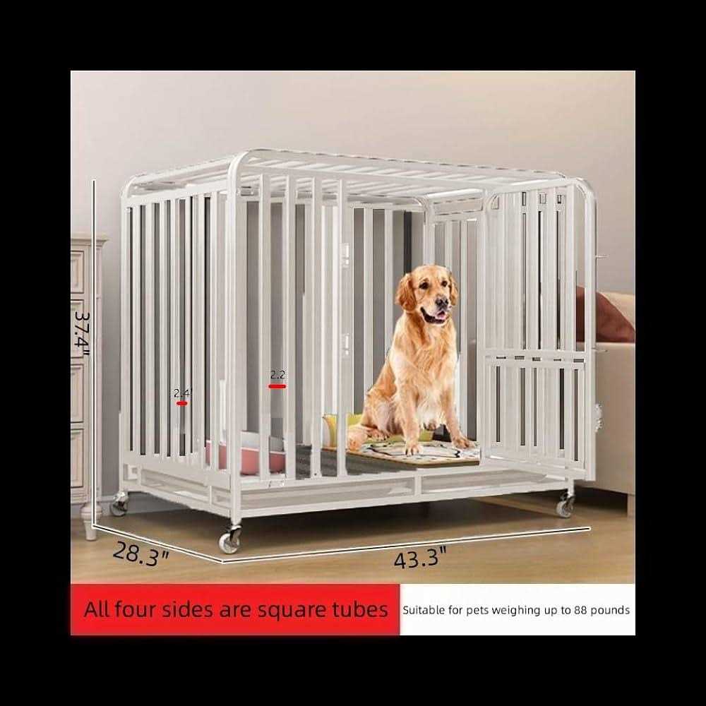PEIPOOS Dog crates Heavy Duty Dog Crate for Large Dogs 43 Inches for Medium and Large Dogs Easy Cleaning Pet Cage - Healthber