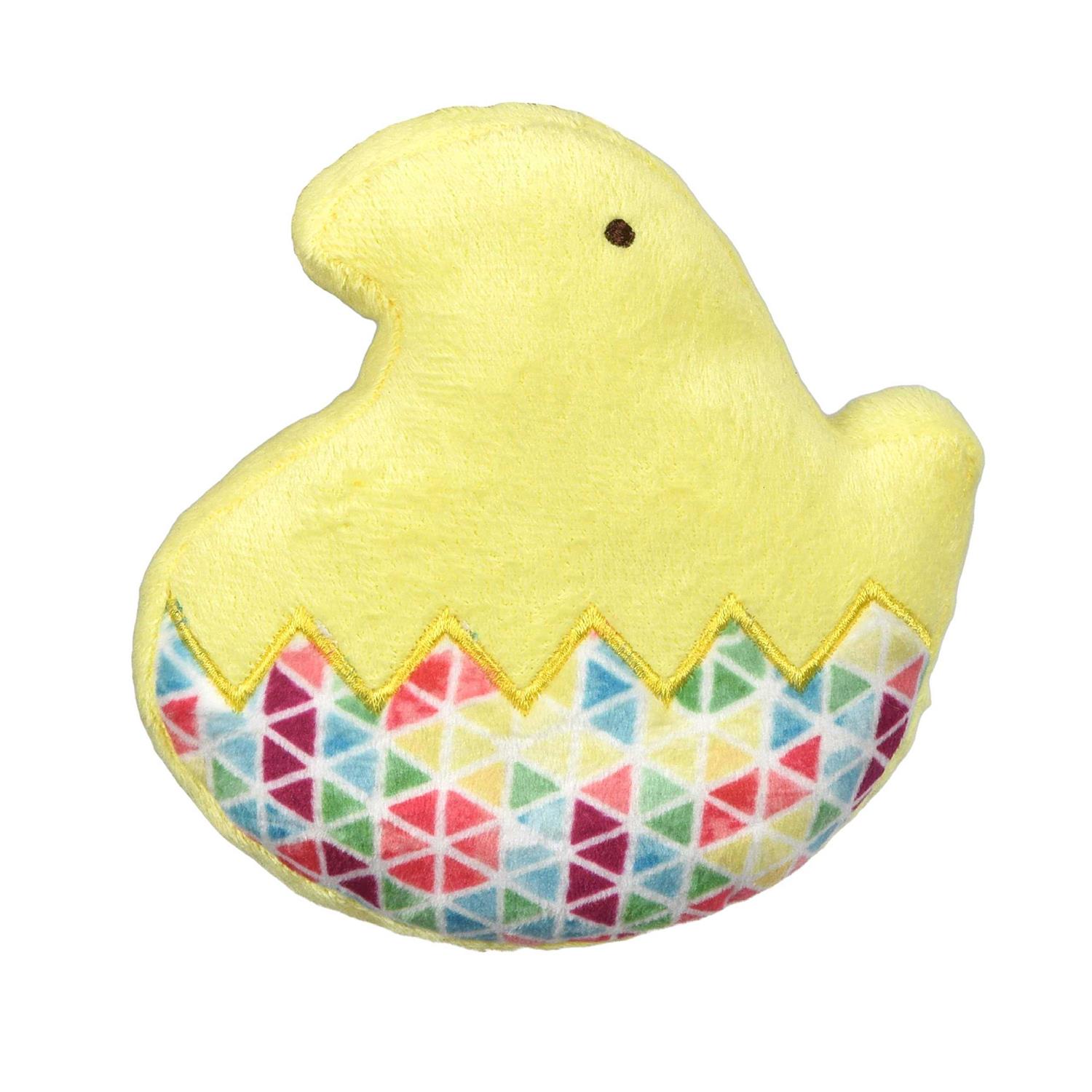 Peeps for Pets Chick 5 Inch Flattie Plush Dog Toy - Healthber
