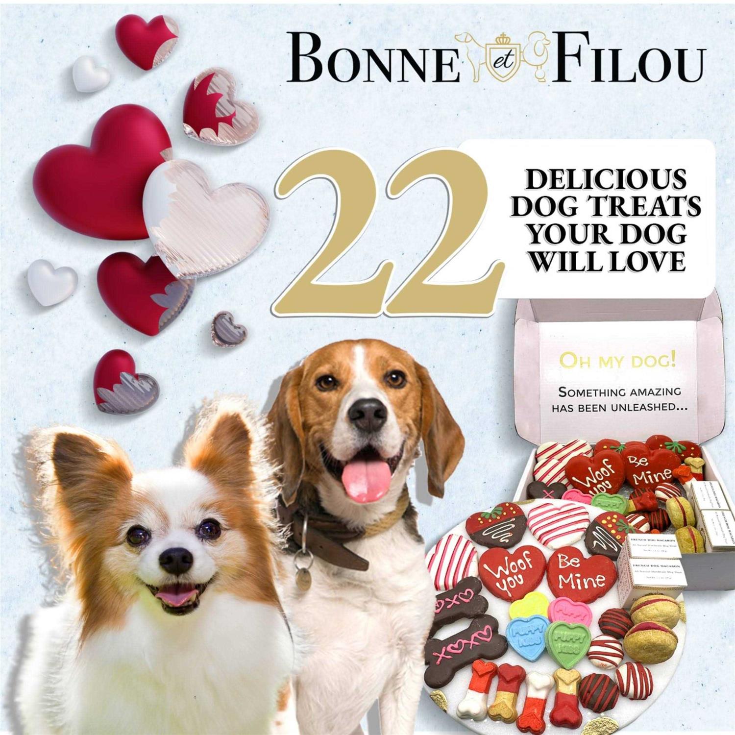 Bonne et Filou I Love My Dog Treats Box - Healthber