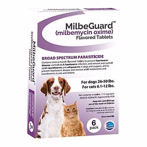 Rx MilbeGuard (milbemycin oxime) Broad Spectrum Parasiticide for Dogs & Cats - Healthber