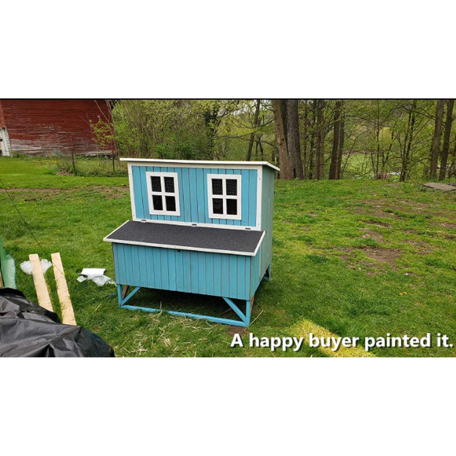 Omitree Large Wood Chicken Coop Hen House 4-8 Chickens 4 Nesting Box - Healthber