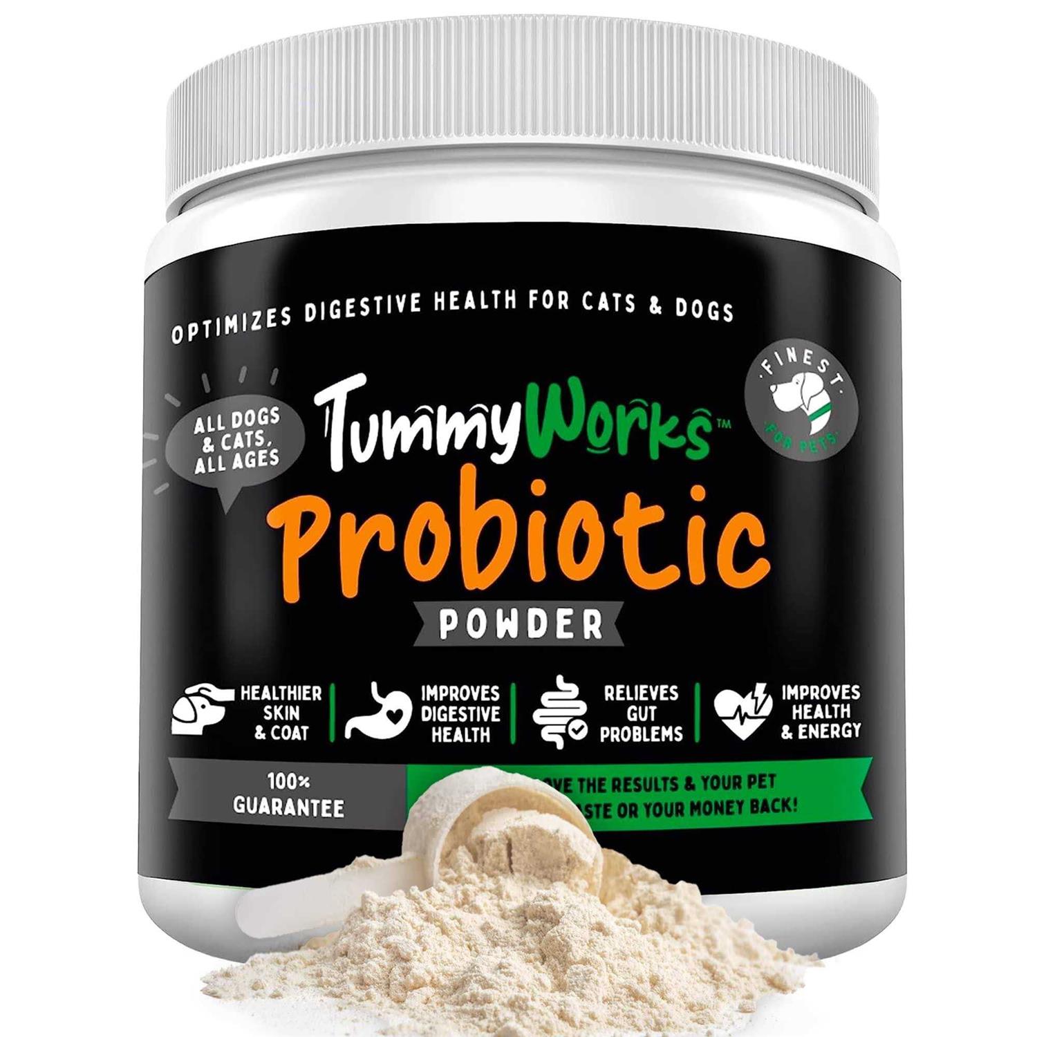 Finest For Pets TummyWorks Probiotic Powder for Dogs & Cats. Relieves Diarrhea Upset Stomach - Healthber