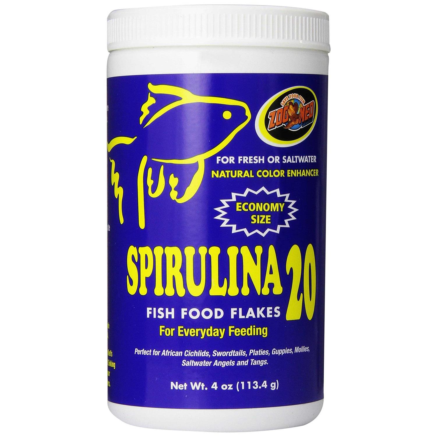 Zoo Med Spirulina 20 Fish Food Flakes - Healthber