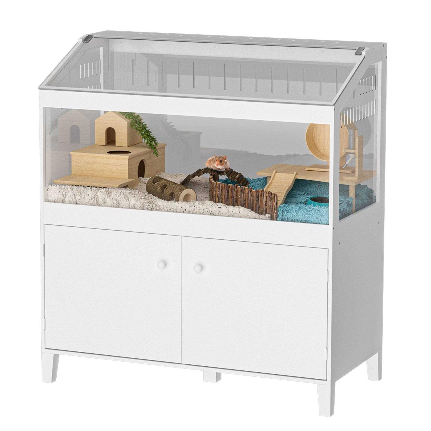 Gdlf Hamster Cage with Storage Cabinet Small Animal - Healthber