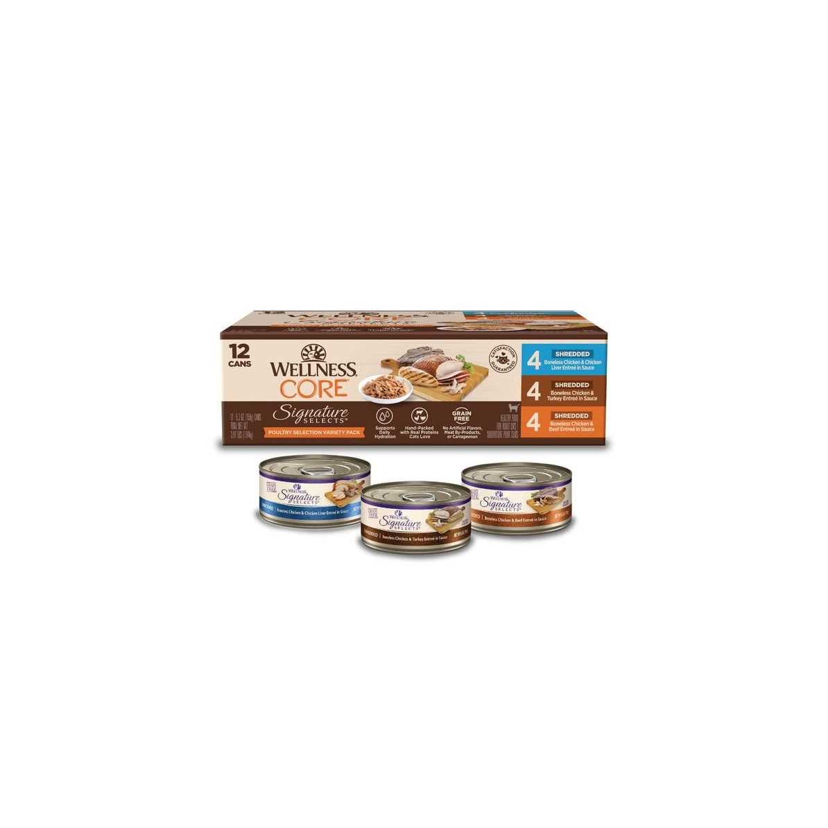 Wellness CORE Signature Selects Poultry Selection Variety Pack Canned Cat Food - Healthber