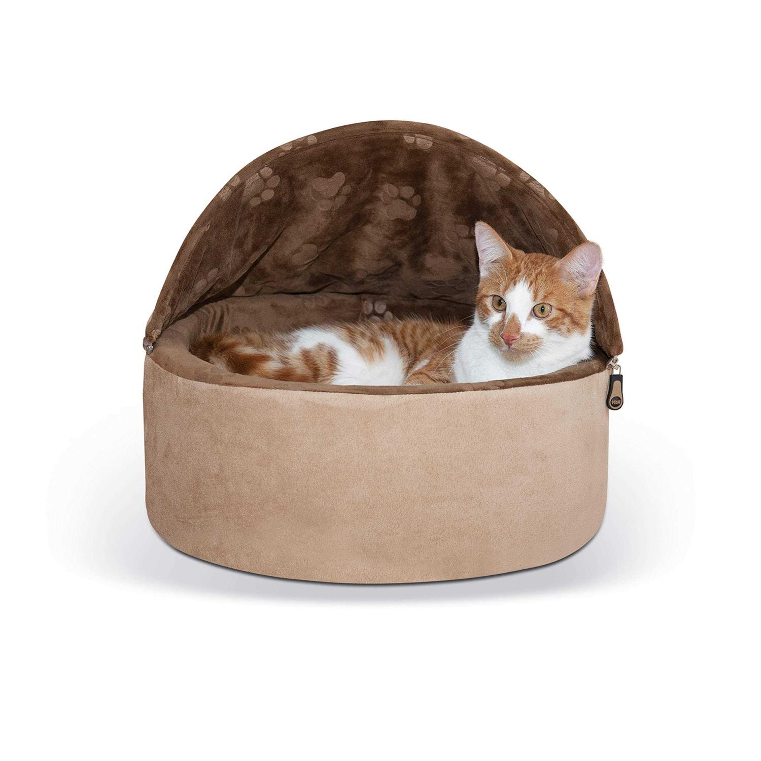K&H Self-Warming Hooded Kitty Bed - Healthber
