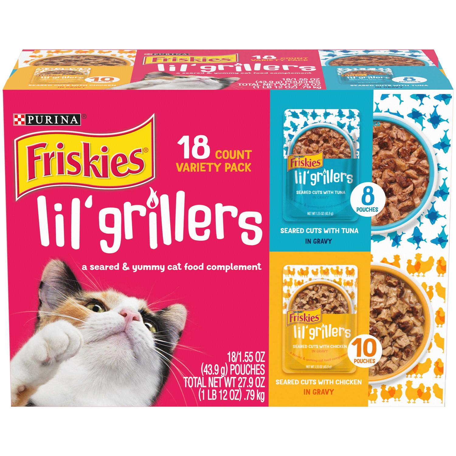 Purina Friskies Gravy Wet Cat Food Complement Variety Pack Lil Grillers Chicken - Healthber