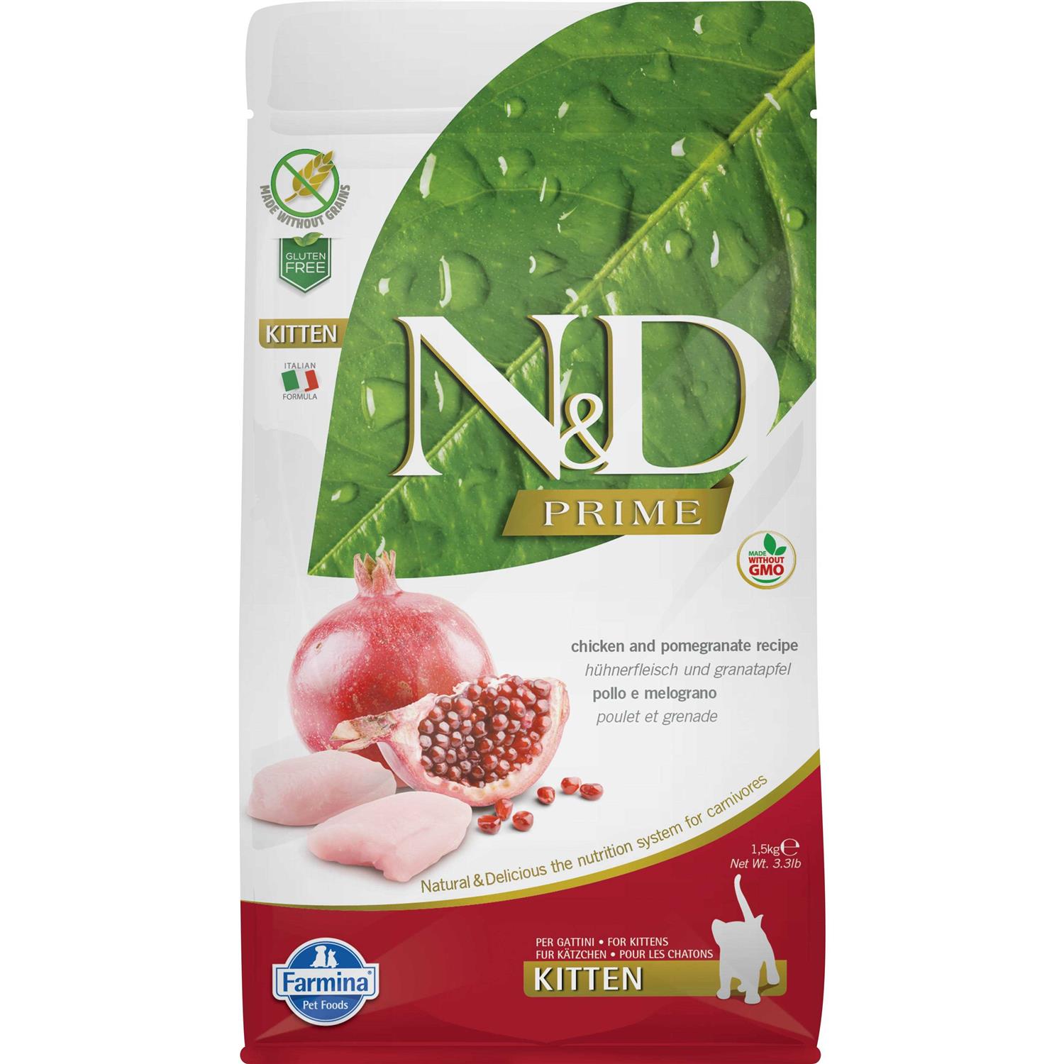 Farmina N&D Prime Chicken & Pomegranate Kitten Dry Cat Food - Healthber
