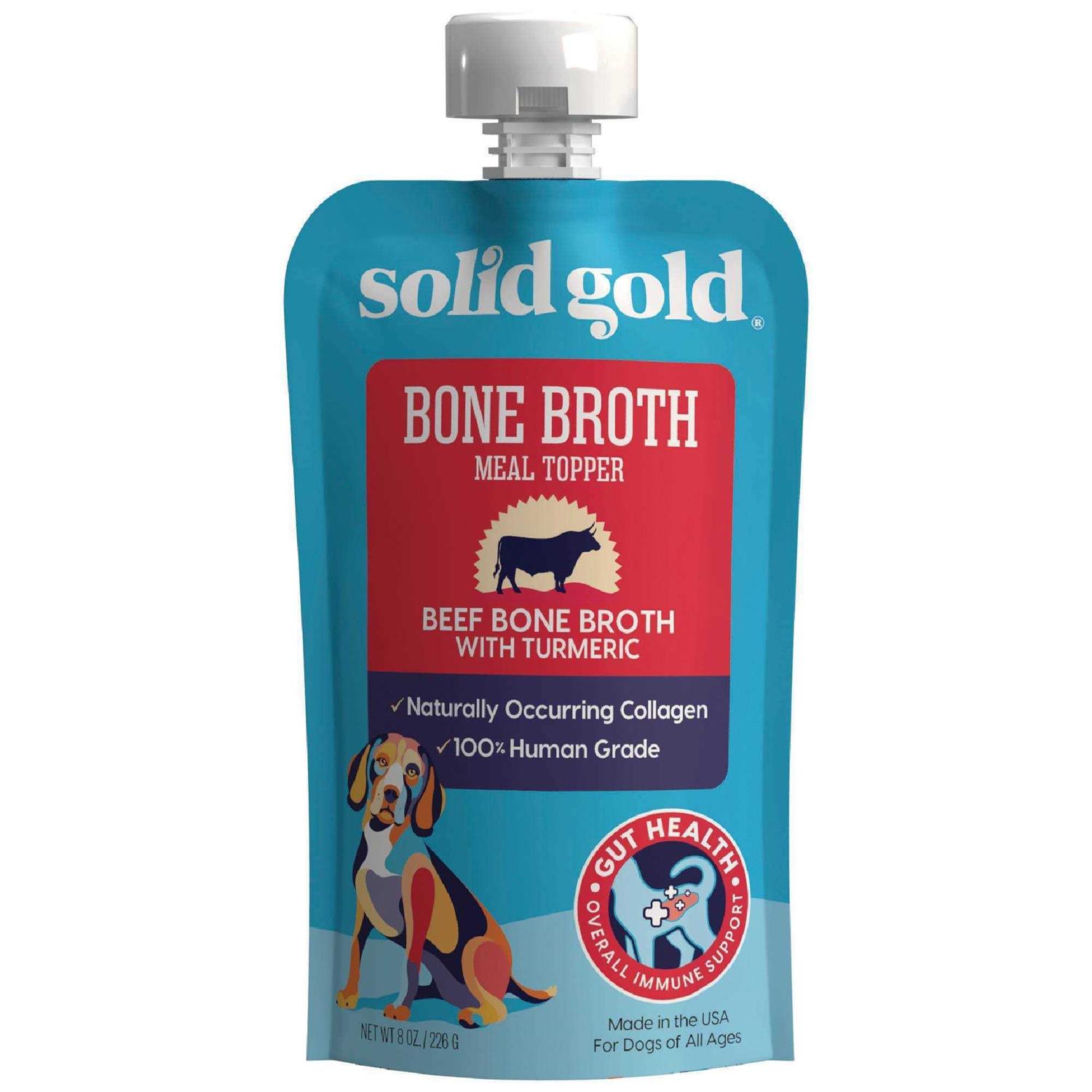 Solid Gold Beef Bone Broth with Turmeric Dog Food Topper - Healthber