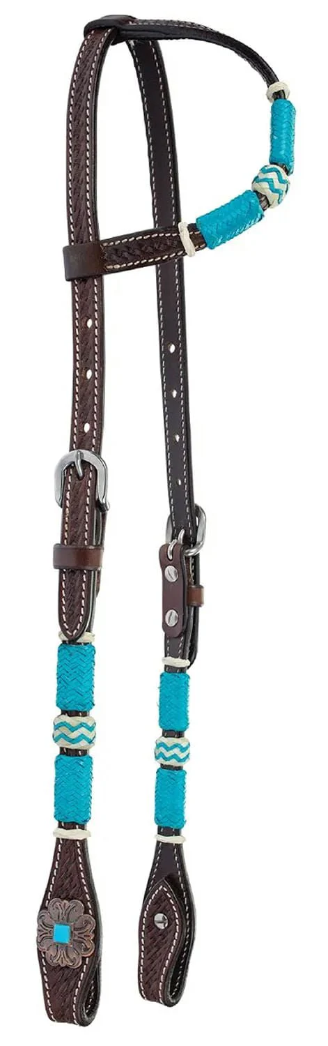 Circle Y Turquoise Round Up One Ear Headstall, Full - Healthber