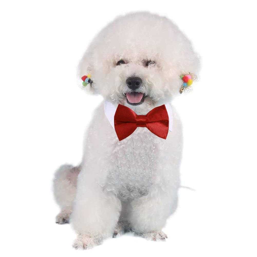 4 Pieces Pets Dog Cat Bowtie Pet Costume Adjustable Formal Necktie Collar for Cats Small Dogs Puppy Grooming Accessories - Healthber