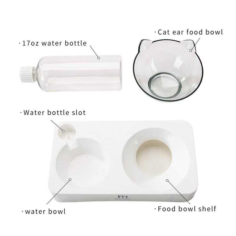 Marchul Tilted Cat Bowl Set for Food and Water - Healthber