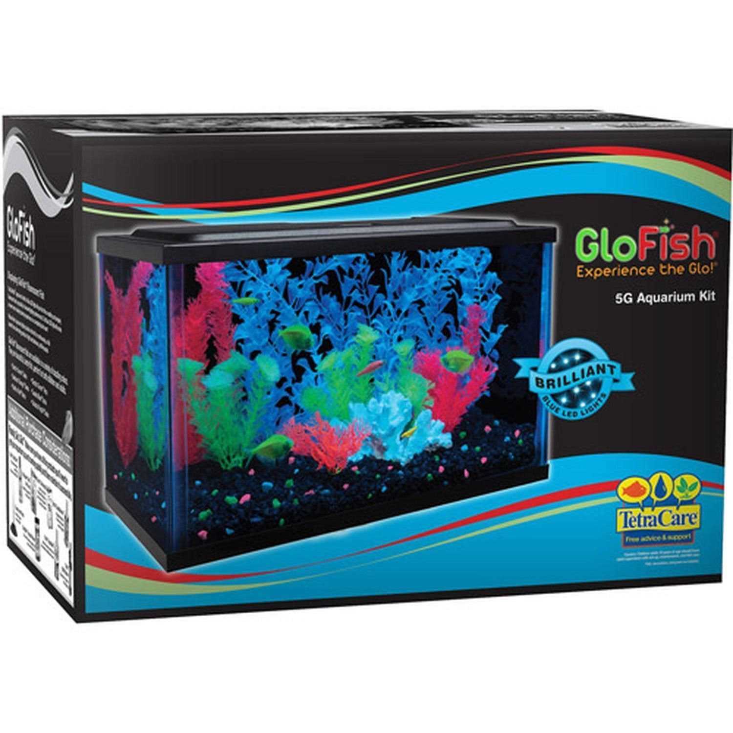 GloFish 5-Gallon Aquarium Kit with LED Tetra Whisper Filter - Healthber