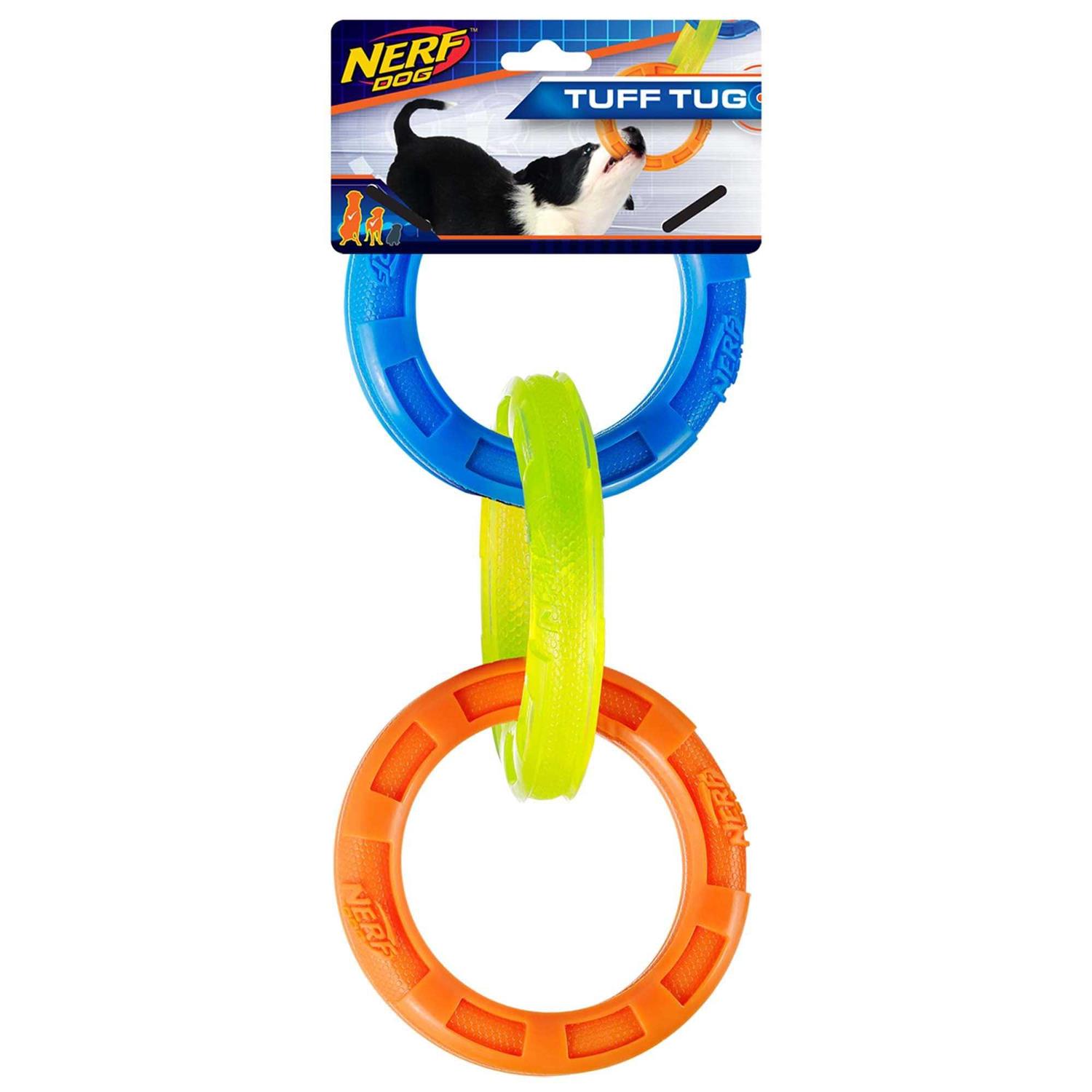 Nerf 3-Ring Tug Dog Toy - Healthber