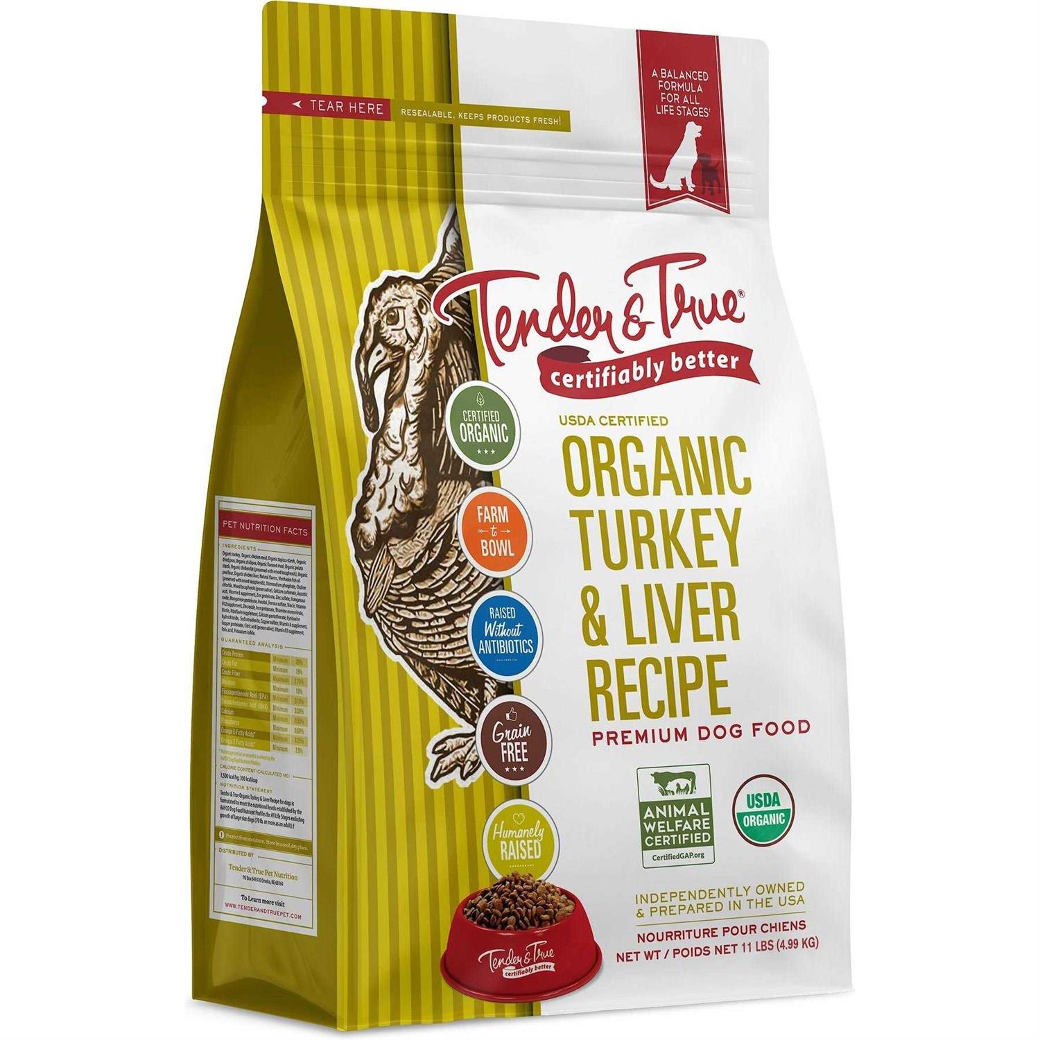 Tender & True Organic Turkey & Liver Recipe Dog Food - Healthber