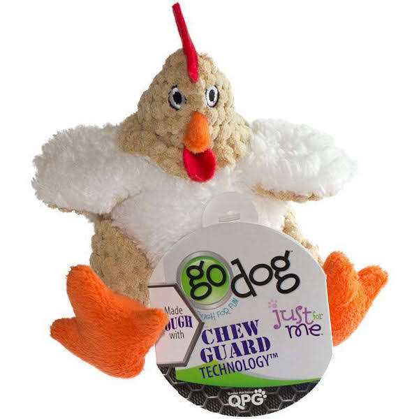 goDog Checkers Fat Rooster Dog Toy - Healthber