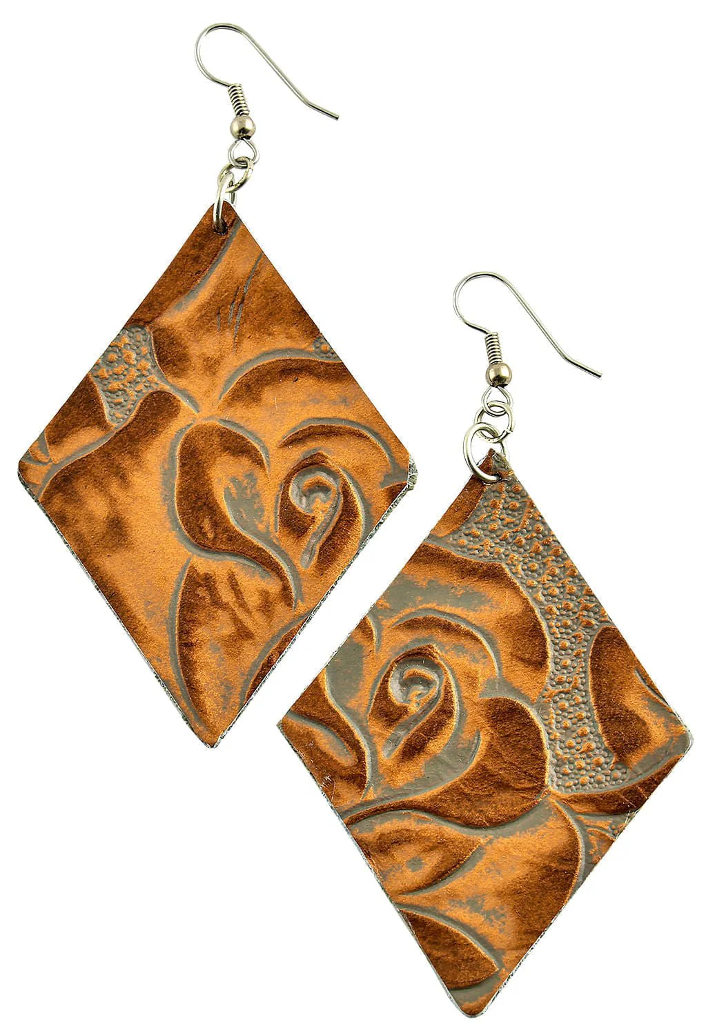 Floral Tooled Diamond Earrings - Healthber