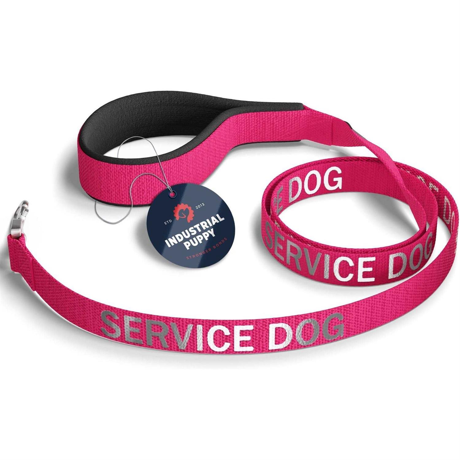 Industrial Puppy Emotional Support Dog Leash Wrap with Neoprene Handle and Reflective Emotional Support Lettering - Healthber