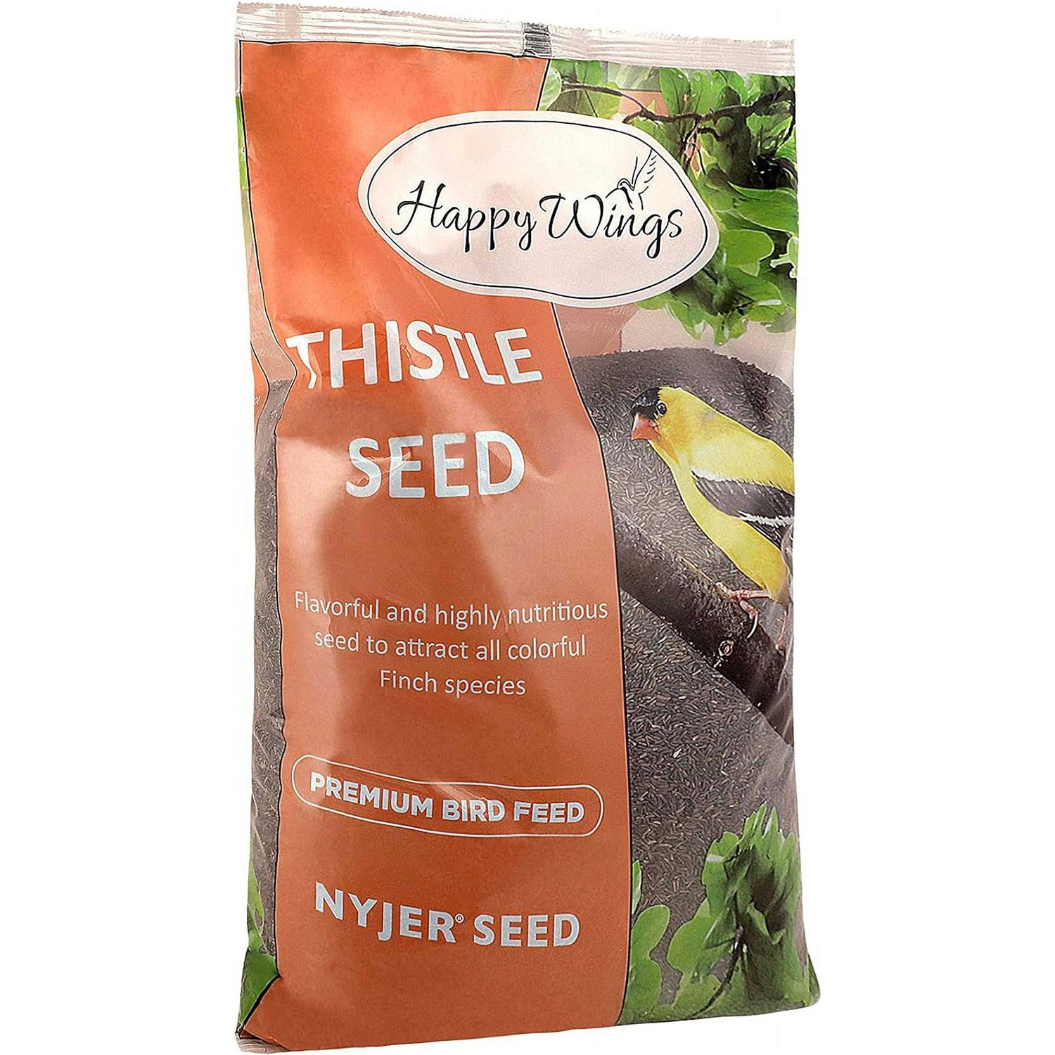 Happy Wings Thistle/Nyjer Seed Bird Food, No Growth Wild Bird Feed and Seed - Healthber