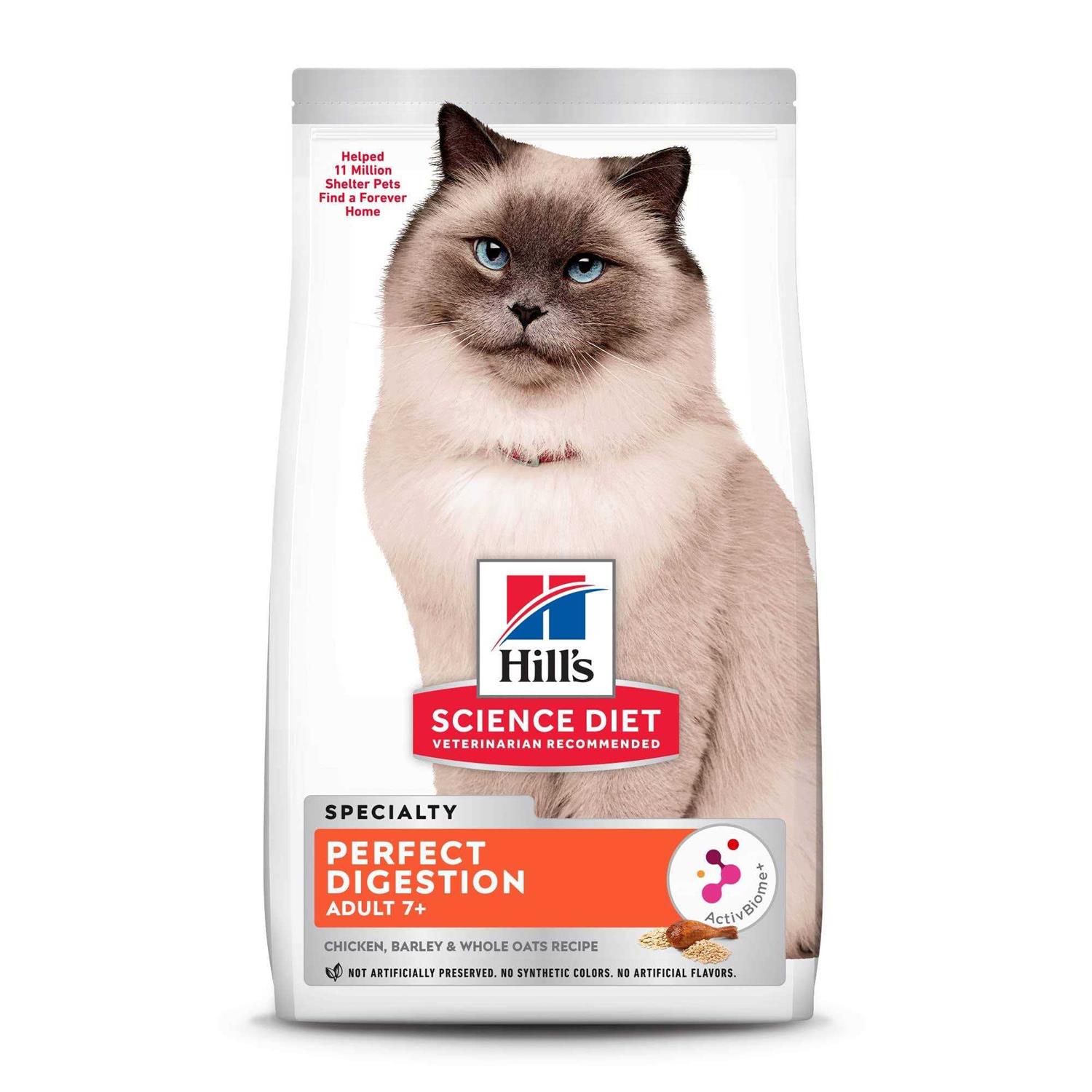 Hill’s Science Diet Adult 7+ Perfect Digestion Chicken Dry Cat Food - Healthber