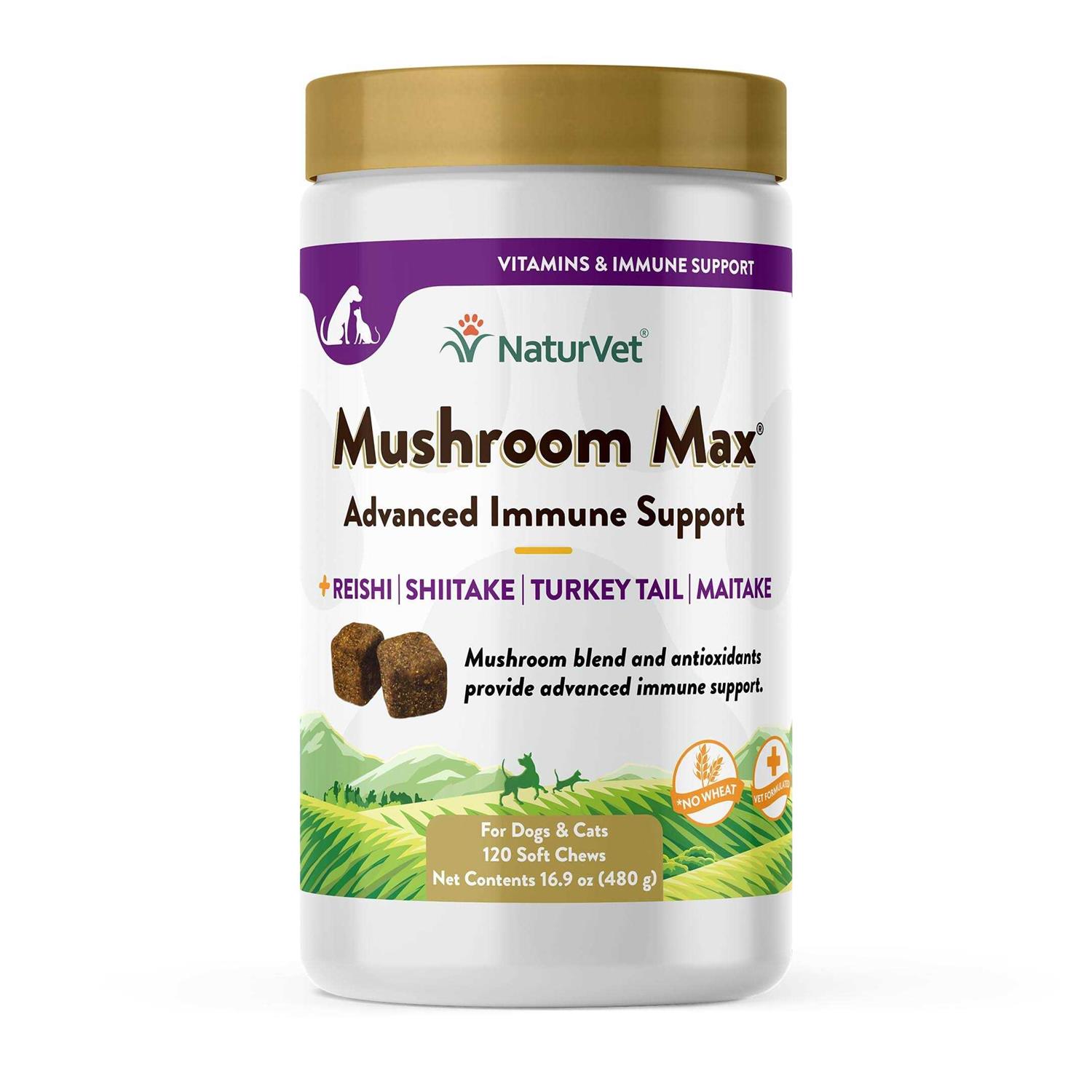 NaturVet Mushroom Max Advanced Immune Support Soft Chews for Dogs & Cats - Healthber