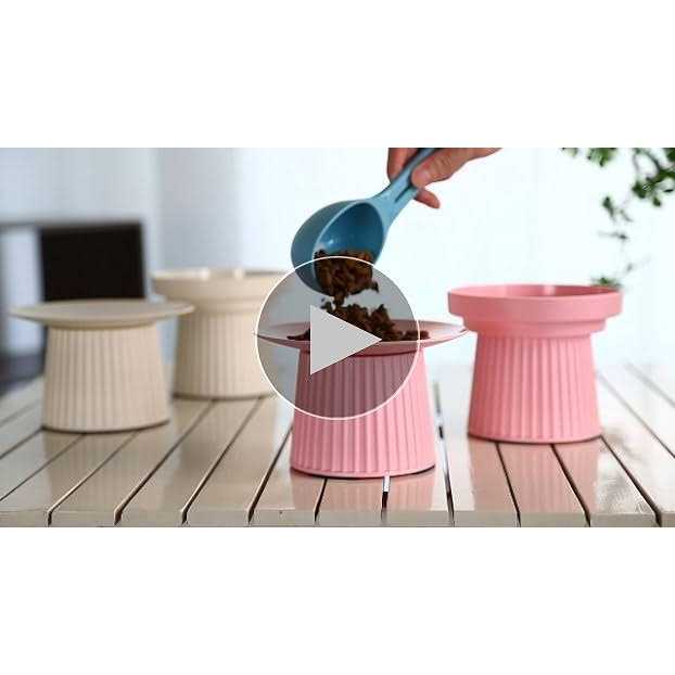 Ku Designs Elevated Cat Food and Water Bowl Set - Healthber