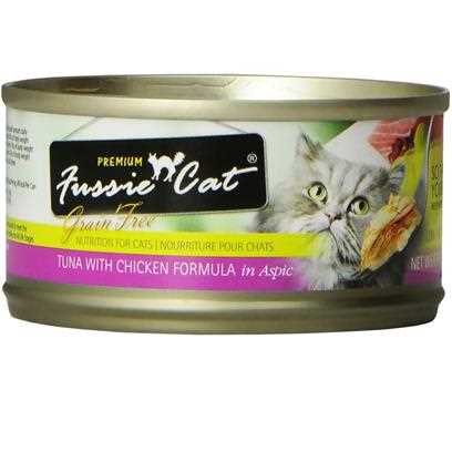 Fussie Cat Premium Tuna with Chicken in Aspic Cat Food, 2.82-oz, 24 ct - Healthber
