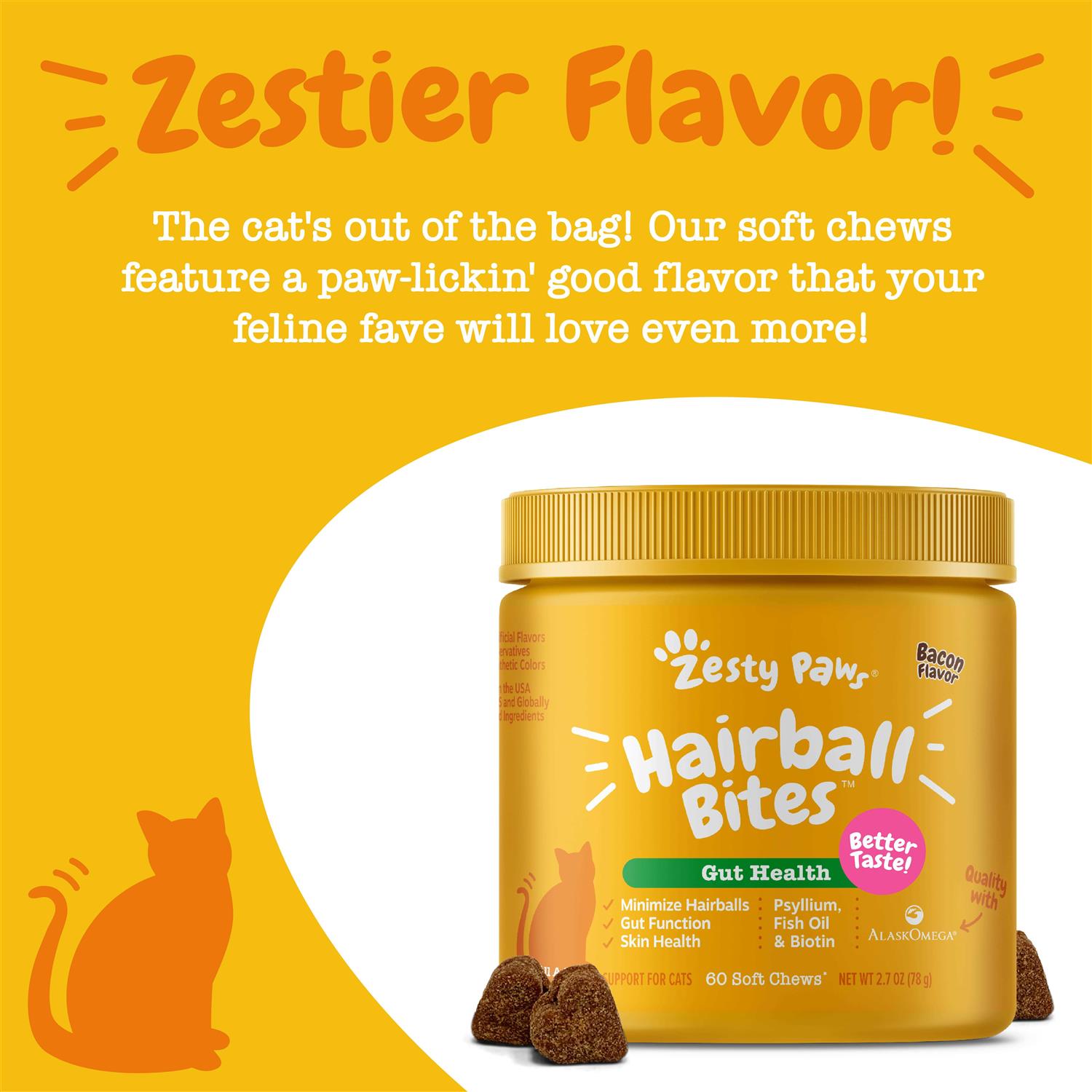 Zesty Paws Hairball Bites for Cats - Healthber