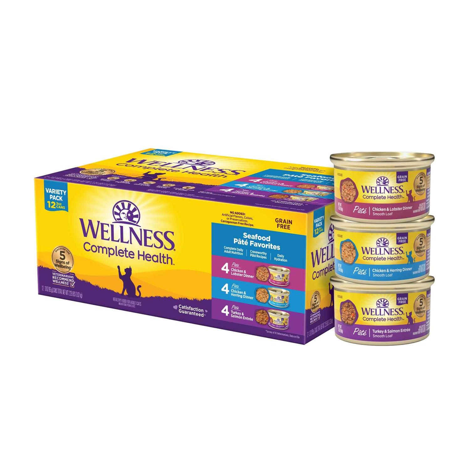 Wellness Seafood Pate Favorites Cat Food Variety Pack - Healthber