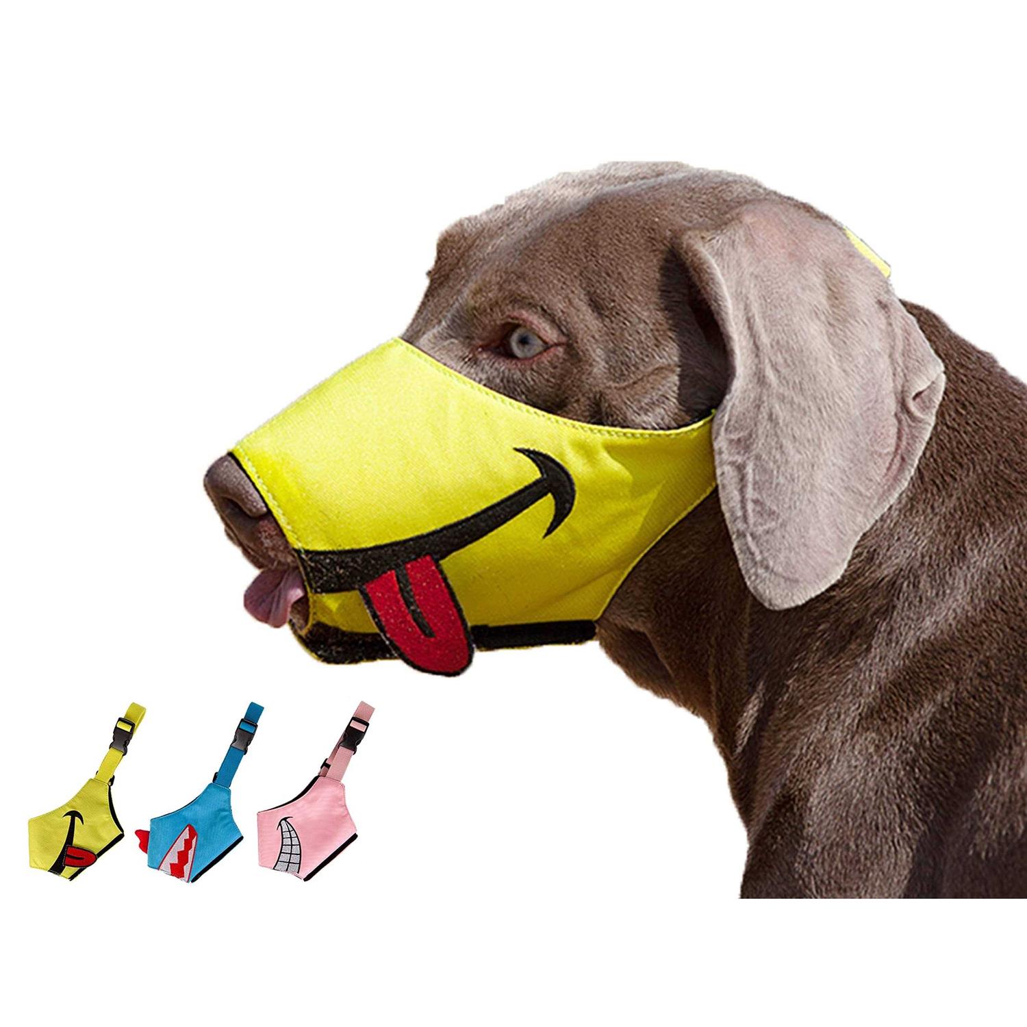 N32 Dog Muzzle Smiley Face Muzzle with Soft Breathable Air Mesh Nylon - Healthber