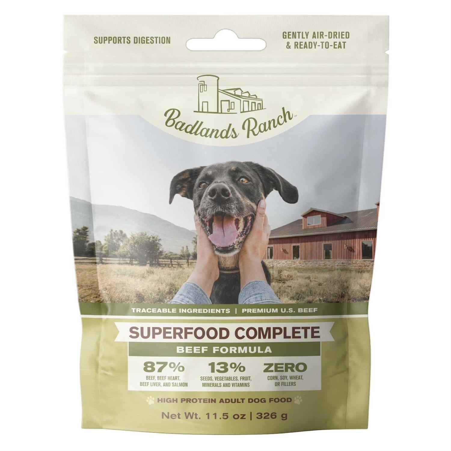 Badlands Ranch Superfood Complete Air Dried Beef Dog Food - Healthber