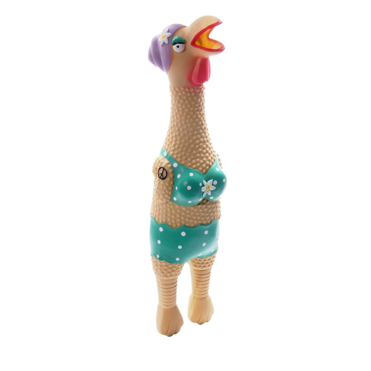 Charming Pet Squawkers Grandma Hippie Chick Chicken Dog Toy - Healthber