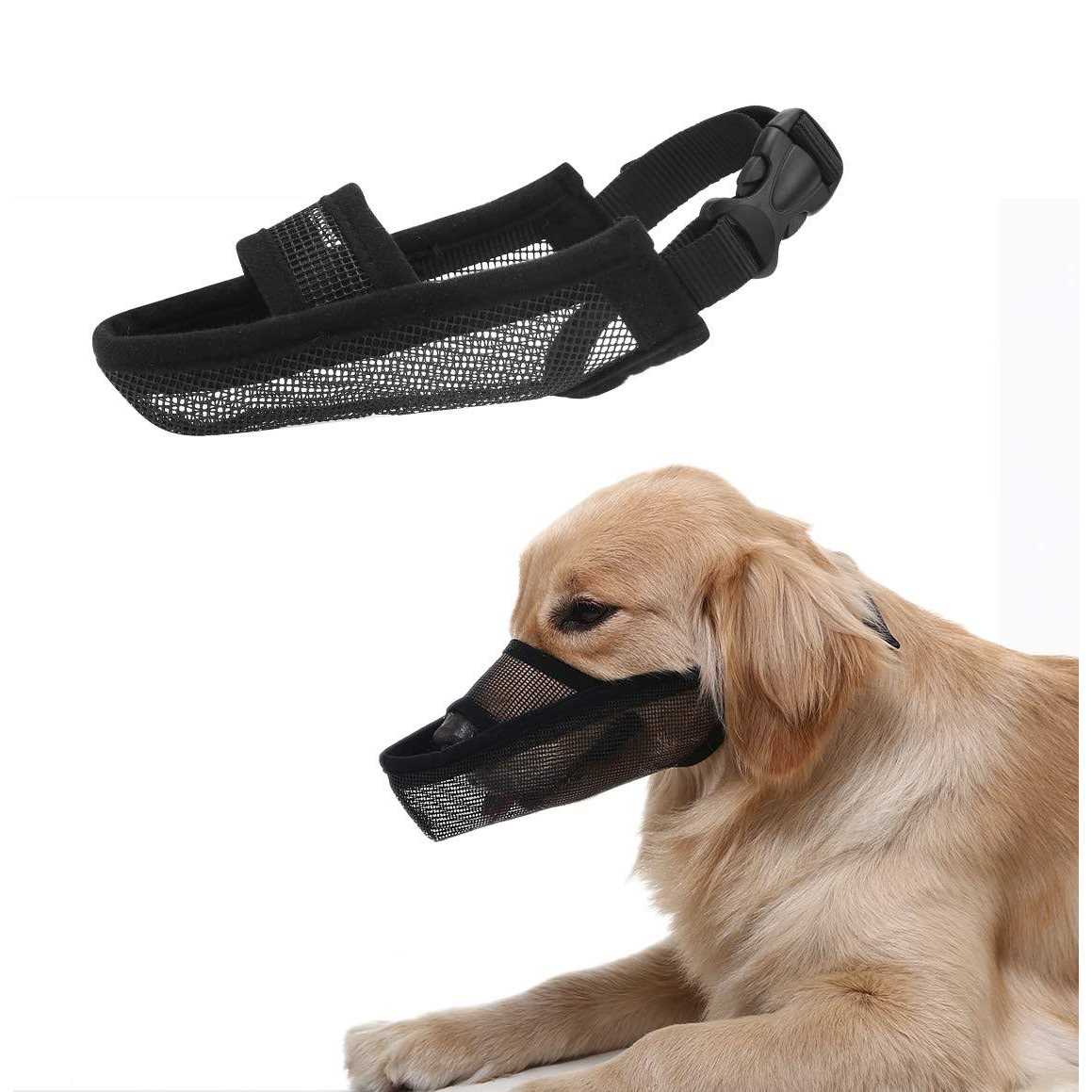 Crazy Felix Nylon Dog Muzzle for Small Medium Large Dogs, Air Mesh Breathable and Drinkable Pet Muzzle for Anti-Biting Anti-Barking Licking - Healthber