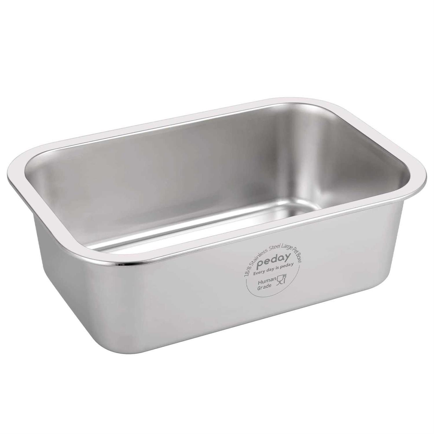 PEDAY Large Dog Water Bowl 304 Stainless Steel extra Large Dog Bowl for big & x-Large dogs - Healthber
