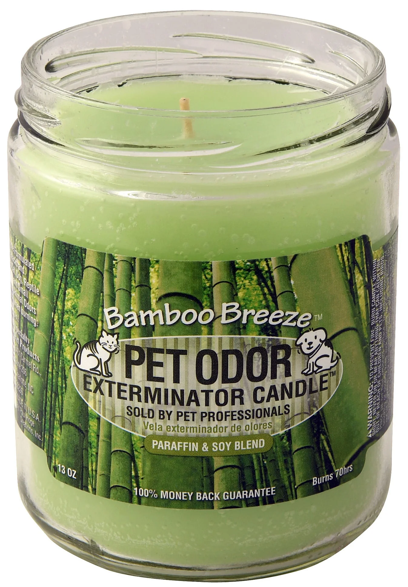 Pet Odor Exterminator Candle, Bamboo Breeze, 13 oz - Healthber