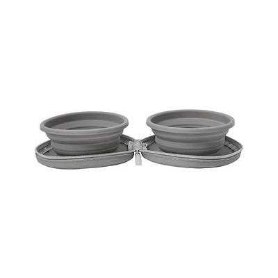 Frisco Travel Collapsible Silicone Dog & Cat Bowl, Gray, Small: 1.5 cup - Healthber
