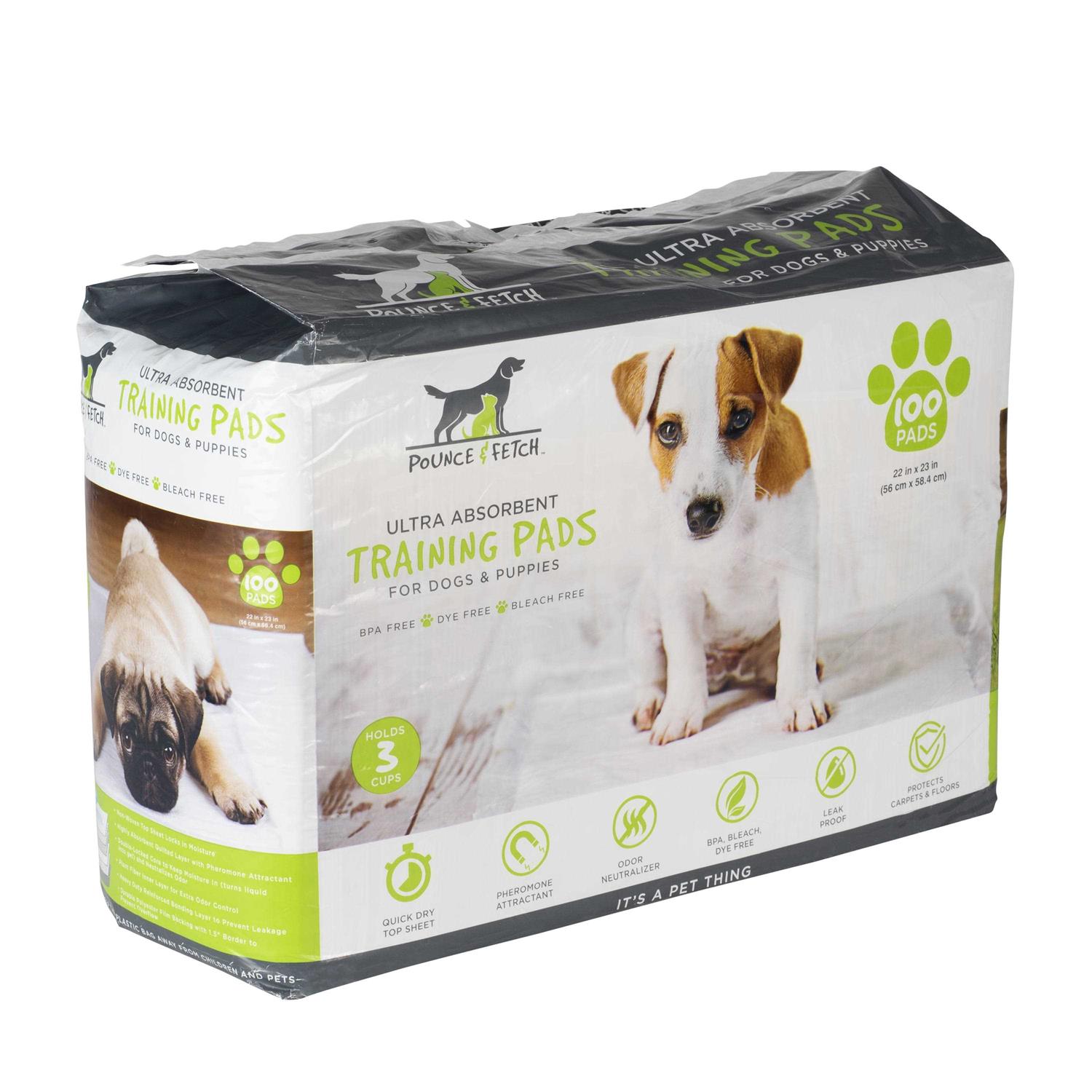Pounce + Fetch 100 Pack Dog Training Pads - Healthber
