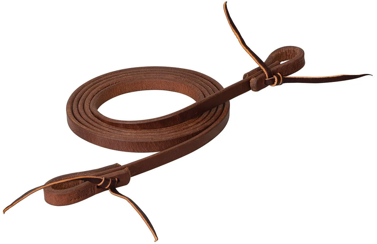 Smarty x Synergy Heavy Harness Leather Roper Rein with Loop End - Healthber