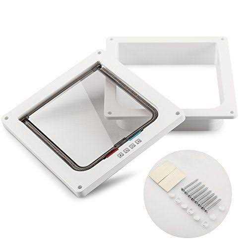 Depets Large Cat Door 4 Way Locking Cat Flap Door for Interior Exterior Doors - Healthber