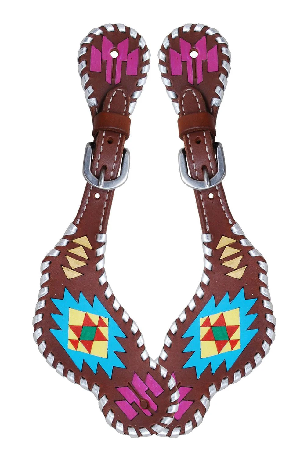 Rafter T Ladies' Painted Aztec Spur Straps - Healthber